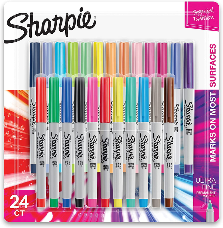 SHARPIE Color Burst Permanent Markers, Ultra Fine Point, Ass