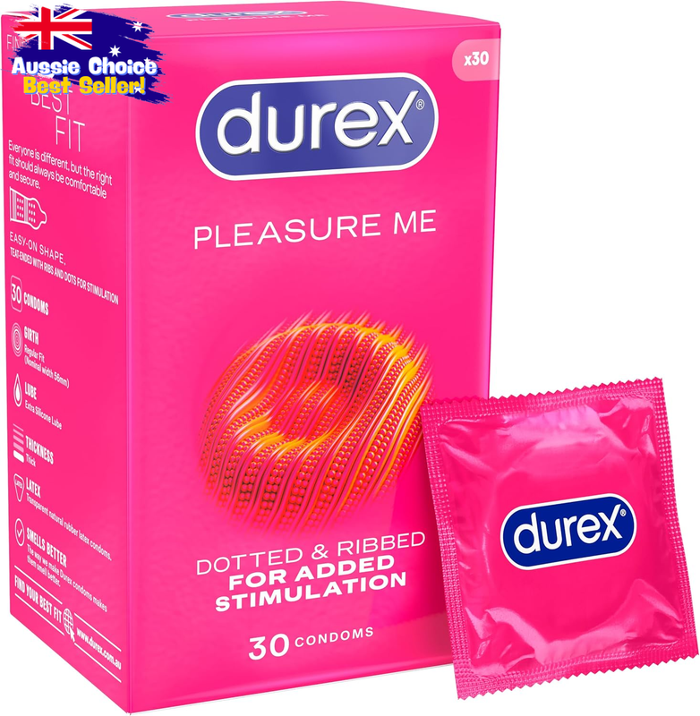 Ribbed Dotted Latex Condoms - Regular Fit - 30 Pack - Safe Protection