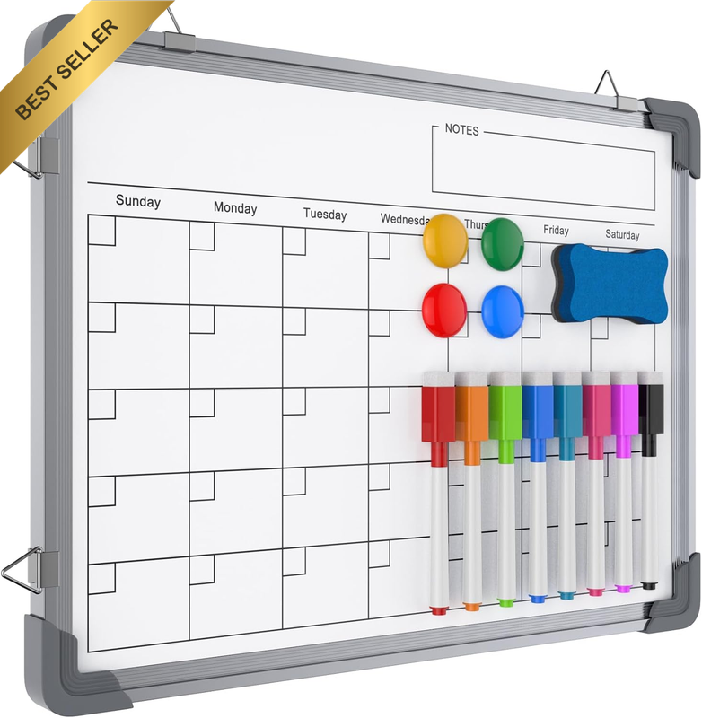 Dry Erase Calendar Whiteboard for Wall,  16