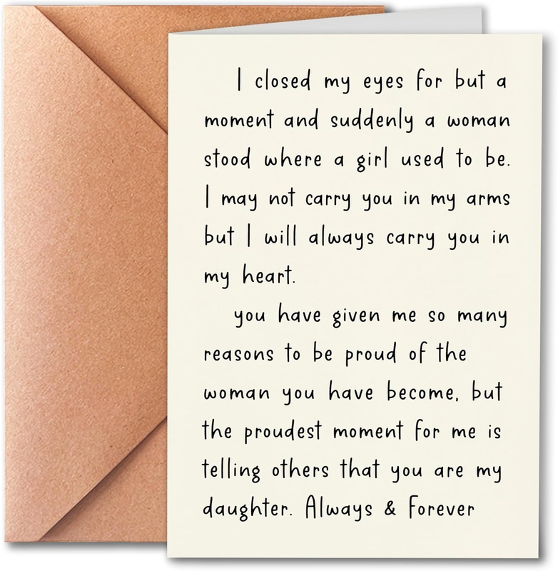 , Daughter Birthday Card from Parents, Sweet Poetic Cards from Proud Parents, I