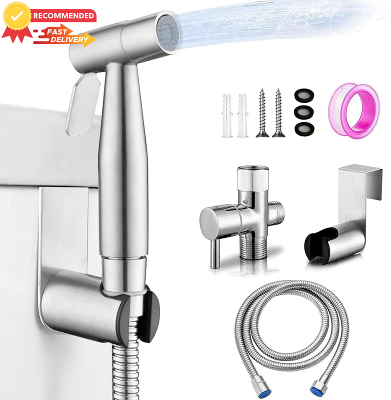Handheld Bidet Sprayer Jet Spray Stainless Steel Baby Diaper Washer Kit