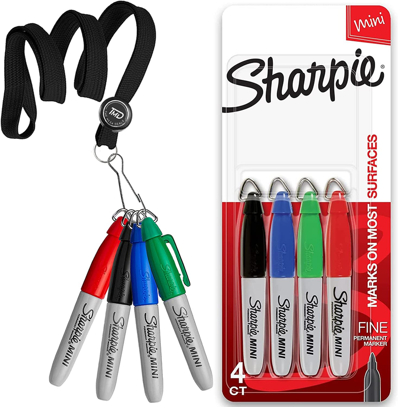 Mini Sharpies for Nurses Badge, 4 Mini Sharpies, Mini Marker