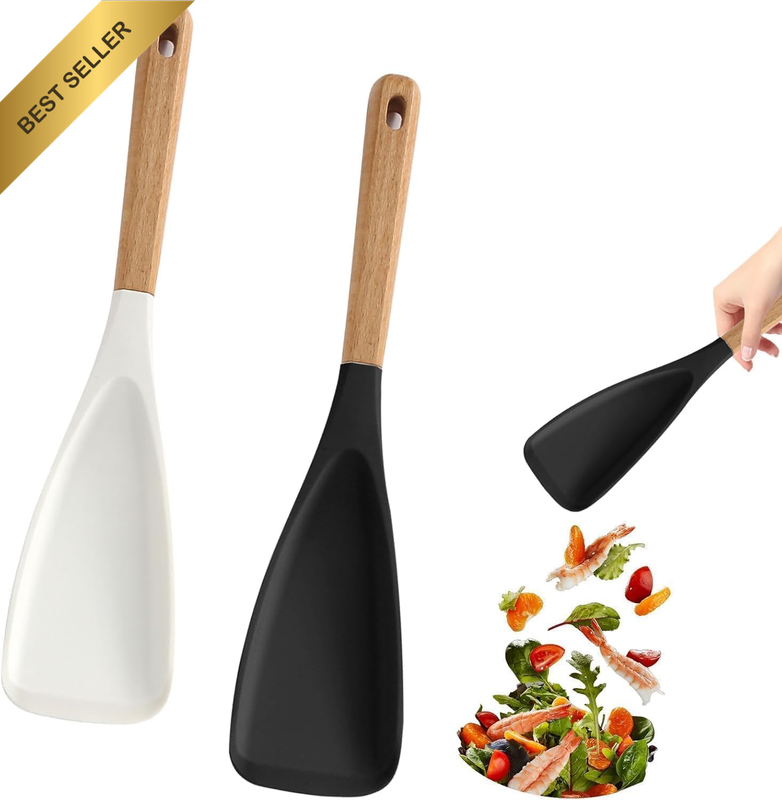 Silicone Cooking Spoon for Nonstick Cookware,Durable and Safe Silicone Spoon wit