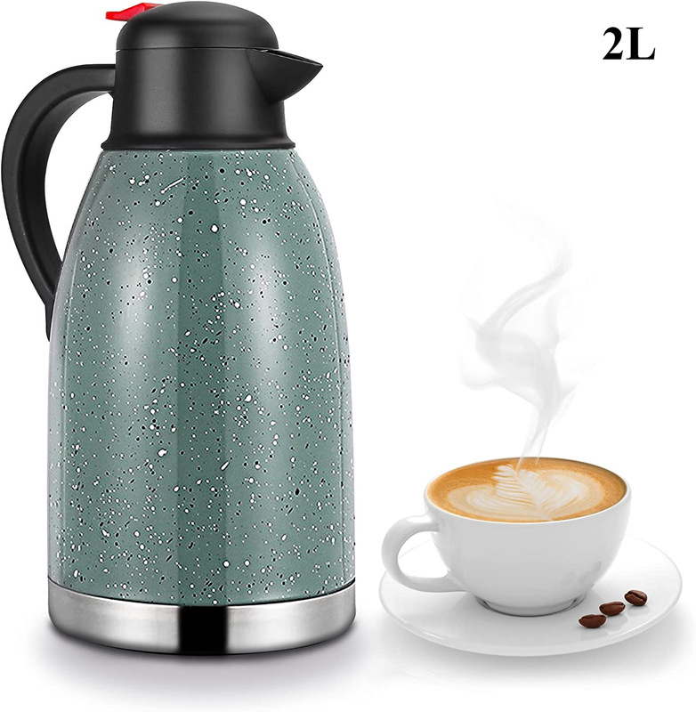 Thermal Coffee Carafe Stainless Steel Double Walled Vacuum Coffee 68Oz/2 Lifter