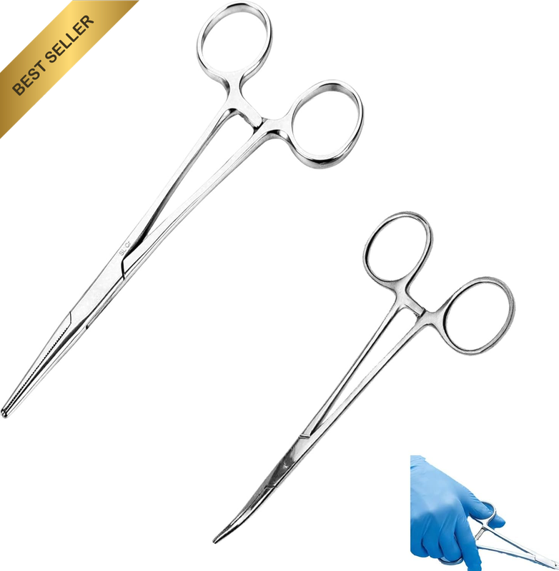 2 Pcs Curved and Straight Forceps, for Angling and Multi-Purpose Use, Profession