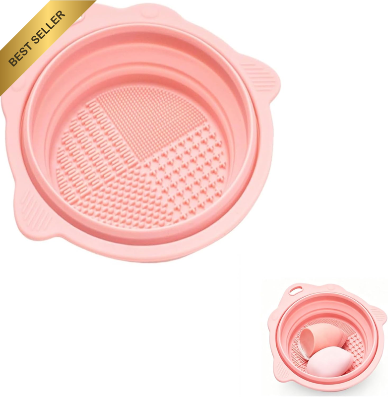 Foldable Silicone Makeup Brush Cleaner Bowl Portable and Versatile Cleaning Tool