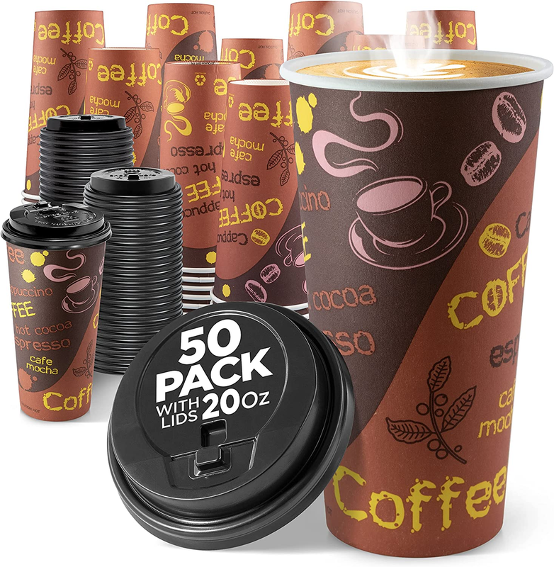 (50 Pack) - To Go Paper Coffee Cups