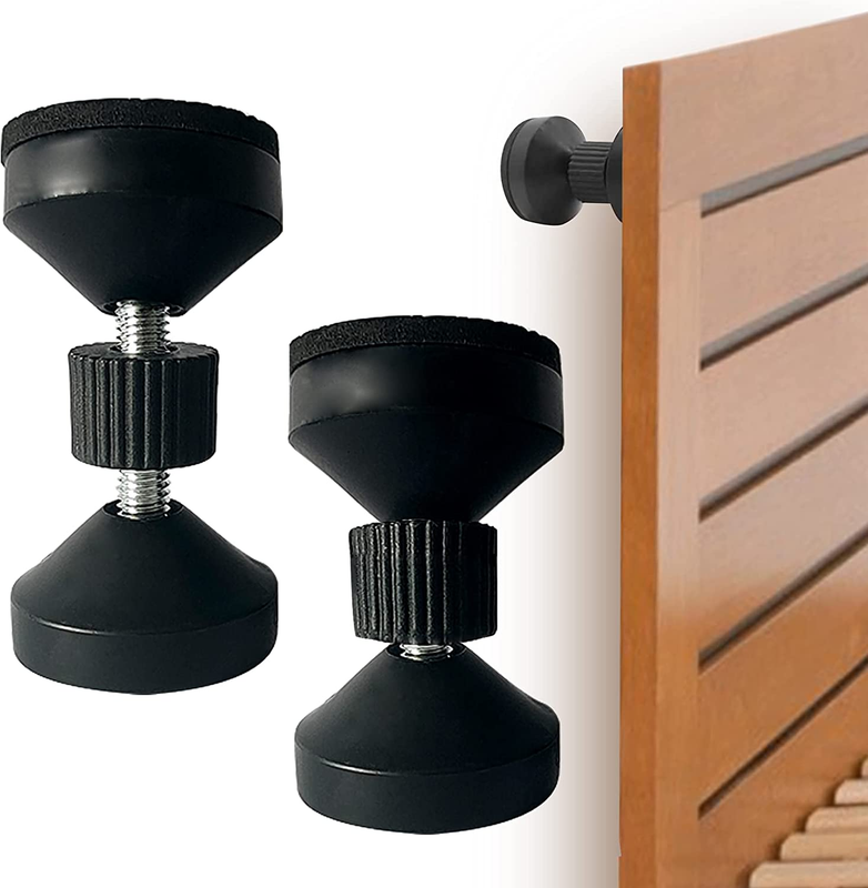 Upgraded Black Headboard Stoppers for Wall, Wall Bed Stoppers, Adjustable Thread