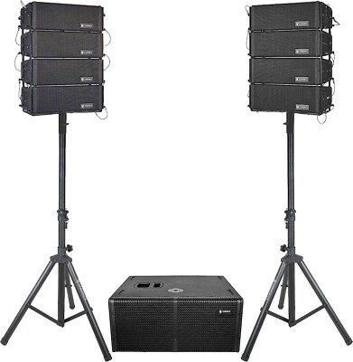 PRORECK CONCERT SET Line Array PA Speaker System 6000W Stereo DJ/Powered Combo