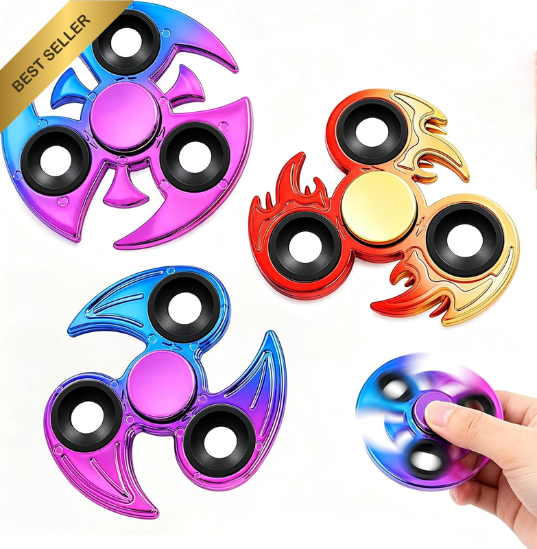 3 PCS Fidget Spinners Toys, Colorful Anxiety Relief Fidget Toys Kit