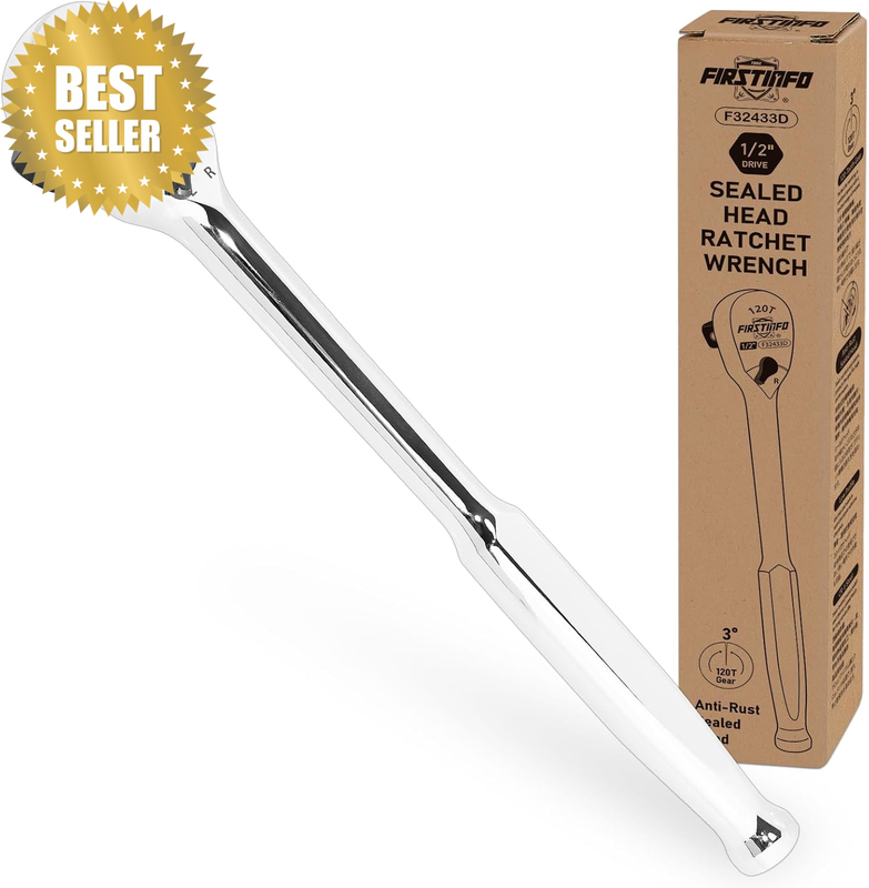 F32433D 1/2" Drive Ratchet Handle Wrench 120-Tooth Sealed Head Design, Reversibl