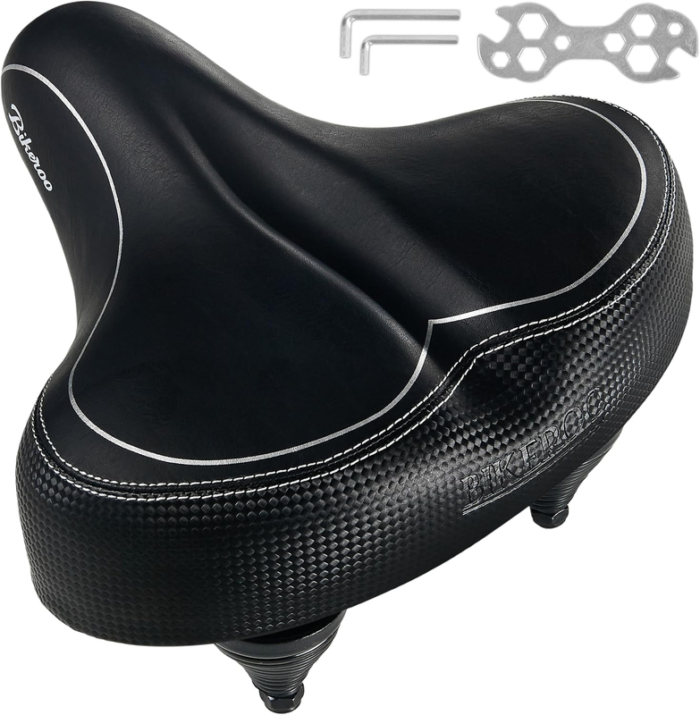 Wide Cruiser Saddle Comfort Bike Seat Memory Foam Bicycle Spri...