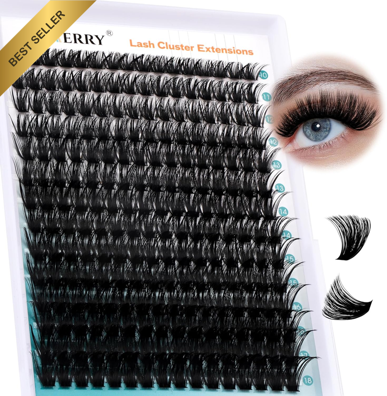 Lash Clusters D Curl 280Pcs Cluster DIY Lash Extensions Eyelash Individual Lashe