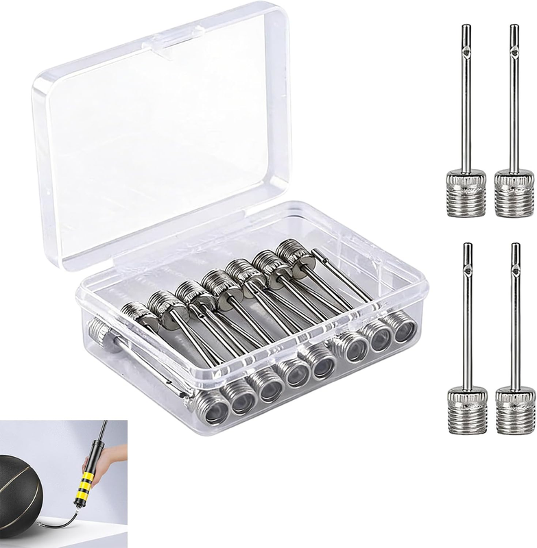 30-Piece Stainless Steel Ball Pump Inflation Needle Set with Storage Box - Durab