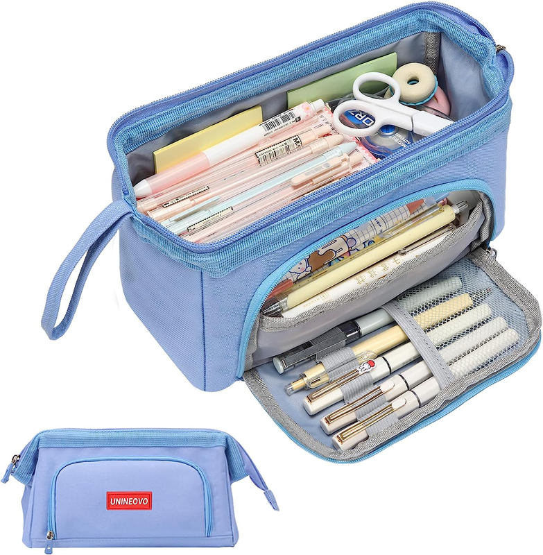 Case Pouch For Girls - Cute - Big Capacity - Blue