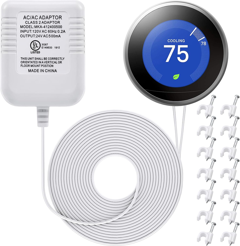 C Wire Adapter 24 Volt Transformer Compatible with Nest Honeywell Ecobee Emerson