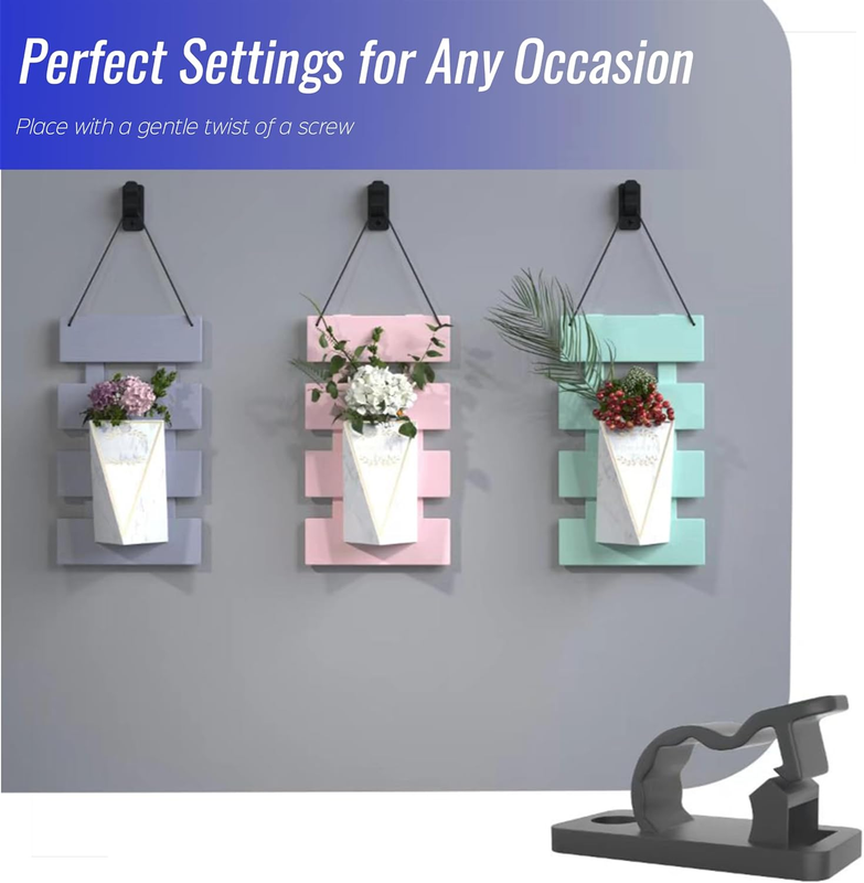 60Pack Outdoor String Light Clips Screw-in Hooks,Garden Hooks,Weatherproof Cable