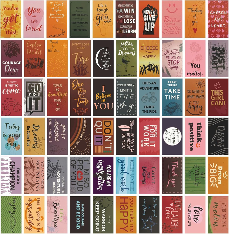 Motivational Encouragement Quote Cards 60Pcs Inspirational Cards Positive Kindne