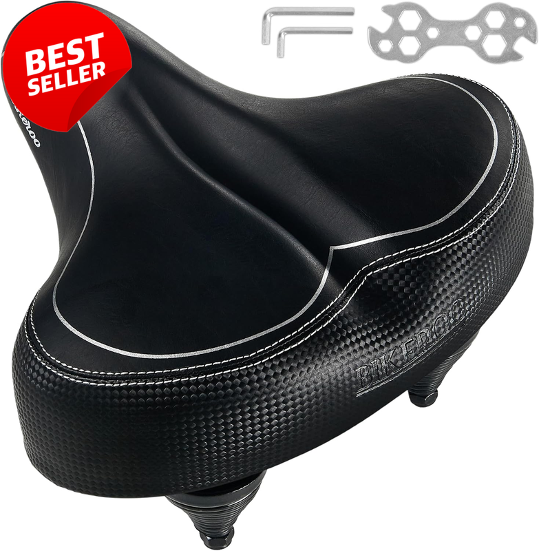 Wide Cruiser Bike Saddle Comfort Seat Memory Foam Steel Spring Suspension - US