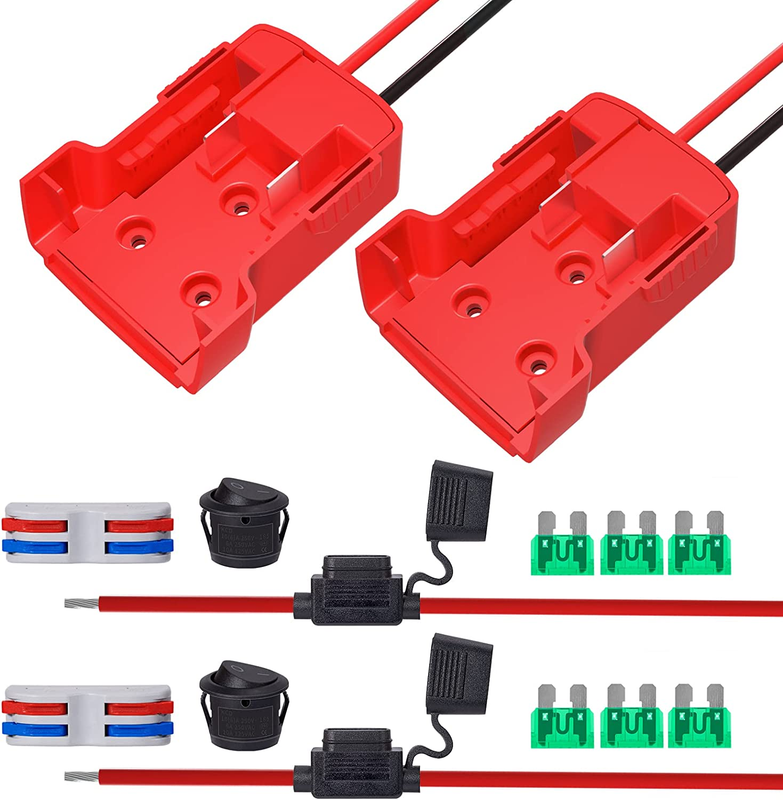 Adapter For Milwaukee M18 With Fuse & Wire Terminals,14awg Wire Pow