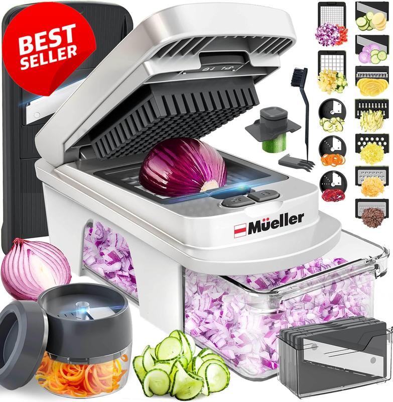 Pro-Series 12-Blade Mandoline Slicer Food Chopper Spiralizer Dicer Grater US