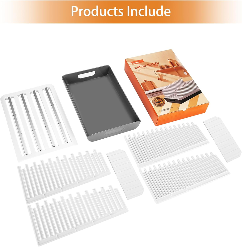 Bread Slicer Guide for Homemade Bread with 304 Stainless Steel Sheet and Storage