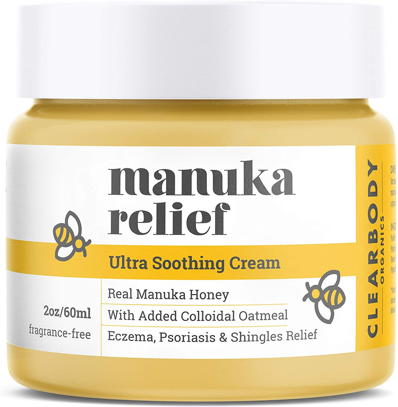 Manuka Cream for Eczema Psoriasis Shingles Prone, Dry Skin- Colloidal Oatmeal &