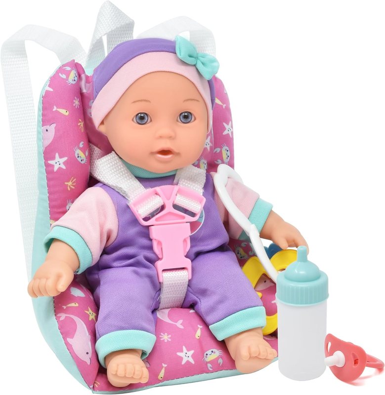 Soft Body Baby Doll for Toddlers with Take along Doll Backpack Carrier Accessori