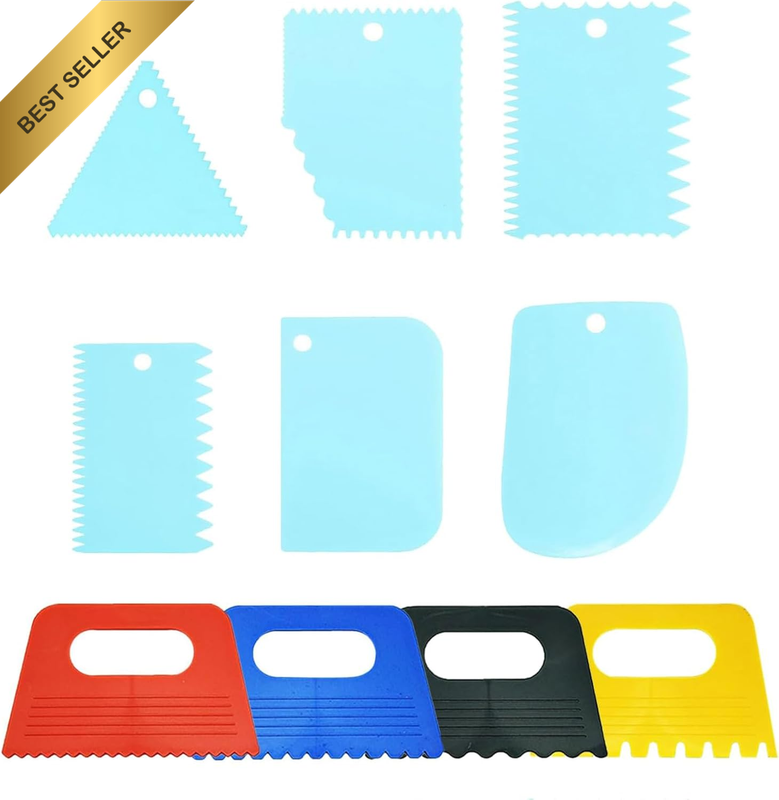 10PCS Colourful Paint Scraper Tool Set, Plastic Paint Spatula & Texture Art Supp