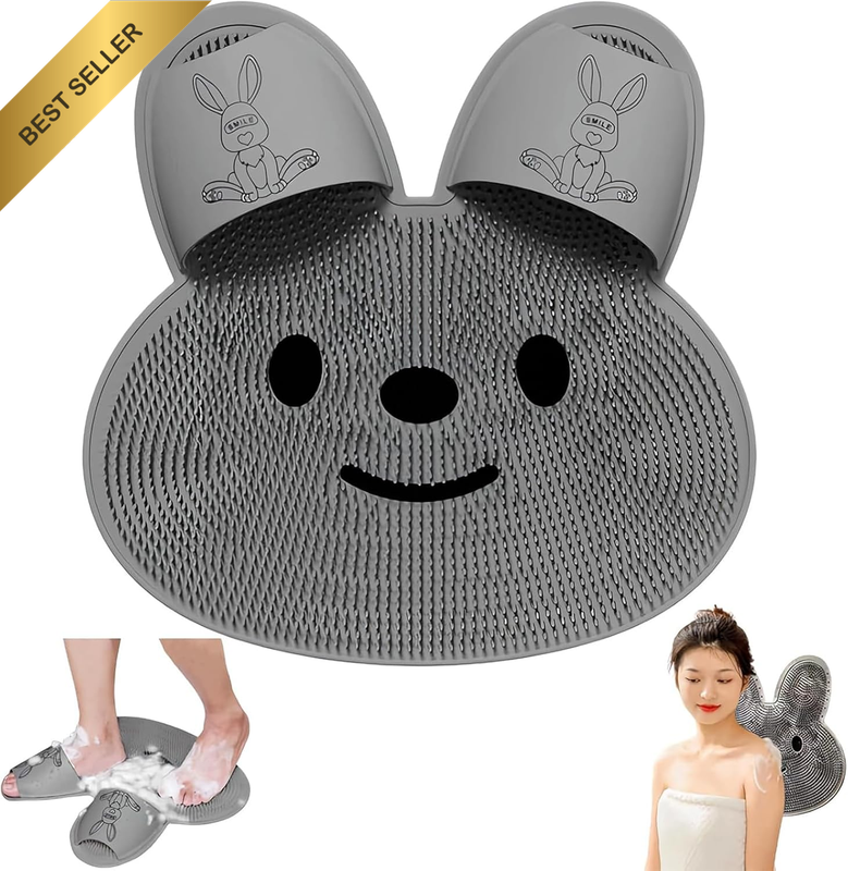 Shower Foot Scrubber Mat, Massage Pad with Non-Slip Suction Cups for Shower Floo