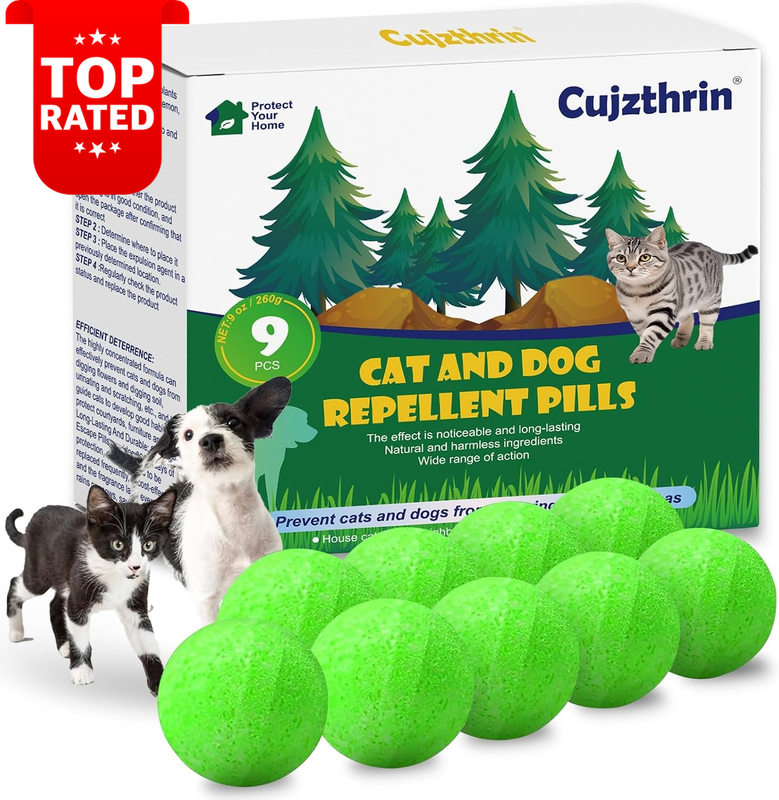 9PCS Cat Deterrent Balls Peppermint Oil Keep Cats Away Yard Garden Furniture