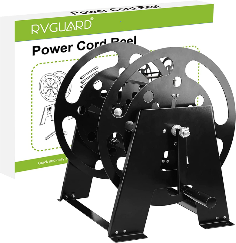 RV Power Cord Reel, Heavy Duty Power Cord Storage Reel, Holds up to 50 Feet of 5