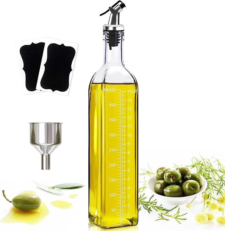 Olive Oil Dispenser, Vinegar and Olive Oil Bottle Dispenser 500 Ml/17 Oz, Oil Bo