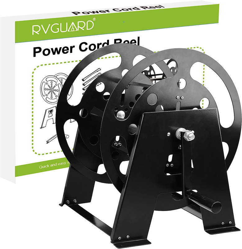 RV Power Cord Reel, Heavy Duty Power Cord Storage Reel, Holds up to 50 Feet of 5