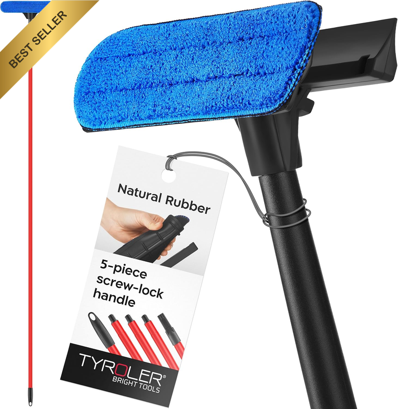 Tyroler 2-In-1 High Window Cleaner Squeegee with 30-205CM 5 Part Stainlessteel H