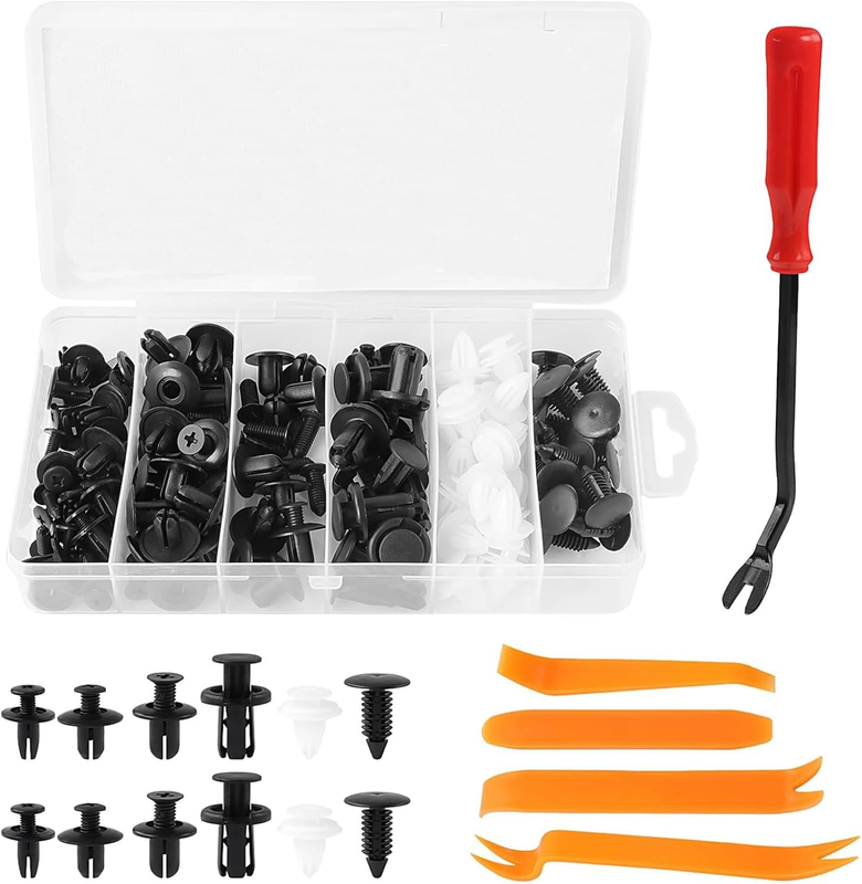 100PCS Push Retainer Clips Kit 6-9.8MM with Removal Tool – Universal Fastener Ki