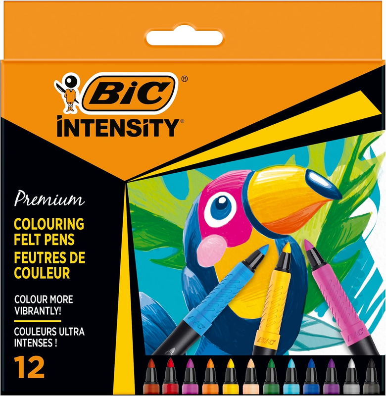 Intensity Colouring Felt Pen Fine Point - Pack of 12 Fashion Assorted Colour Art