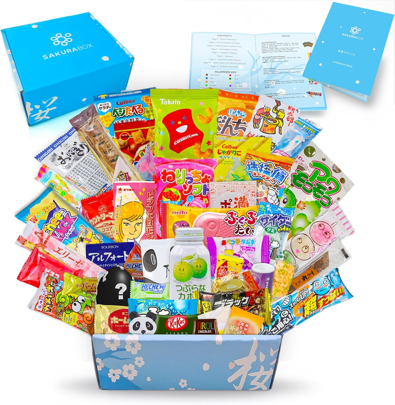 Japanese Candy & Snacks Dagashi Set & Pamphlet 50 Pieces Japanese Food Gift Box
