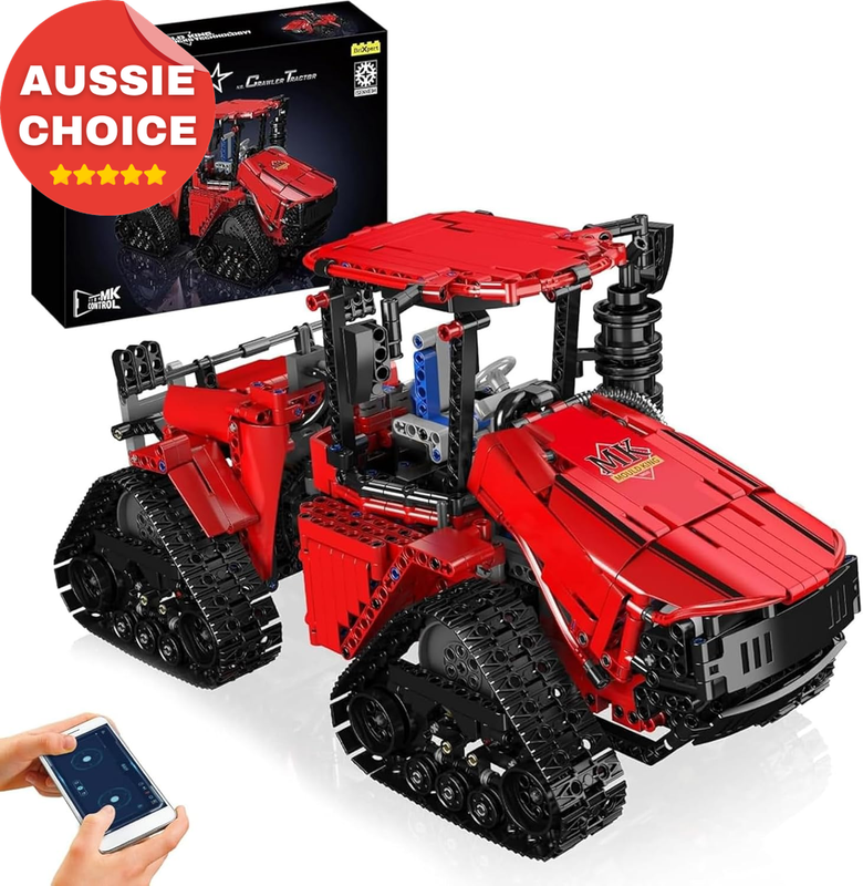 Pneumatic Tracked Tractor Remote Control Building Set 1698 Pcs STEM Toy