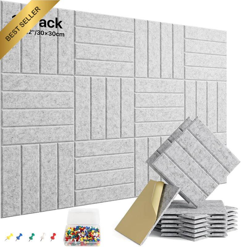 12 Pack Large Cork Board Alternative - 48" X 36" Felt Bulletin Board Tiles, with