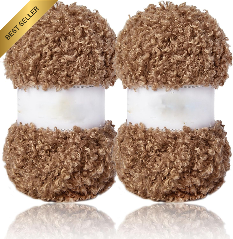 2 Skeins Teddy Fur Yarn - Super Soft, Chunky, Fluffy & Fuzzy, Faux Fur, Eyelash