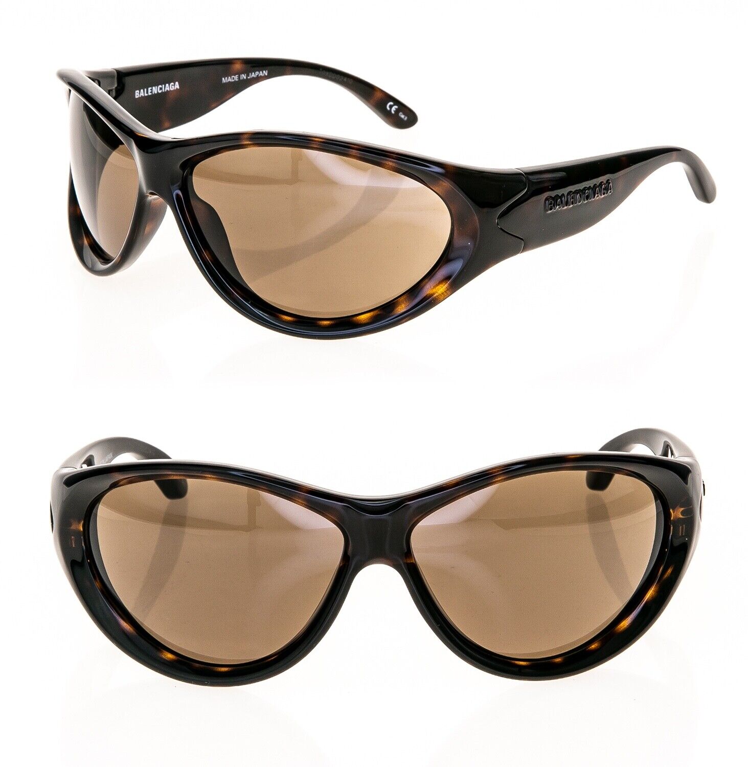 BALENCIAGA SWIFT 0158 Brown Havana Cat Exaggerated Mask BALENCIAGA SWIFT 0158 Brown Havana Cat Exaggerated Mask