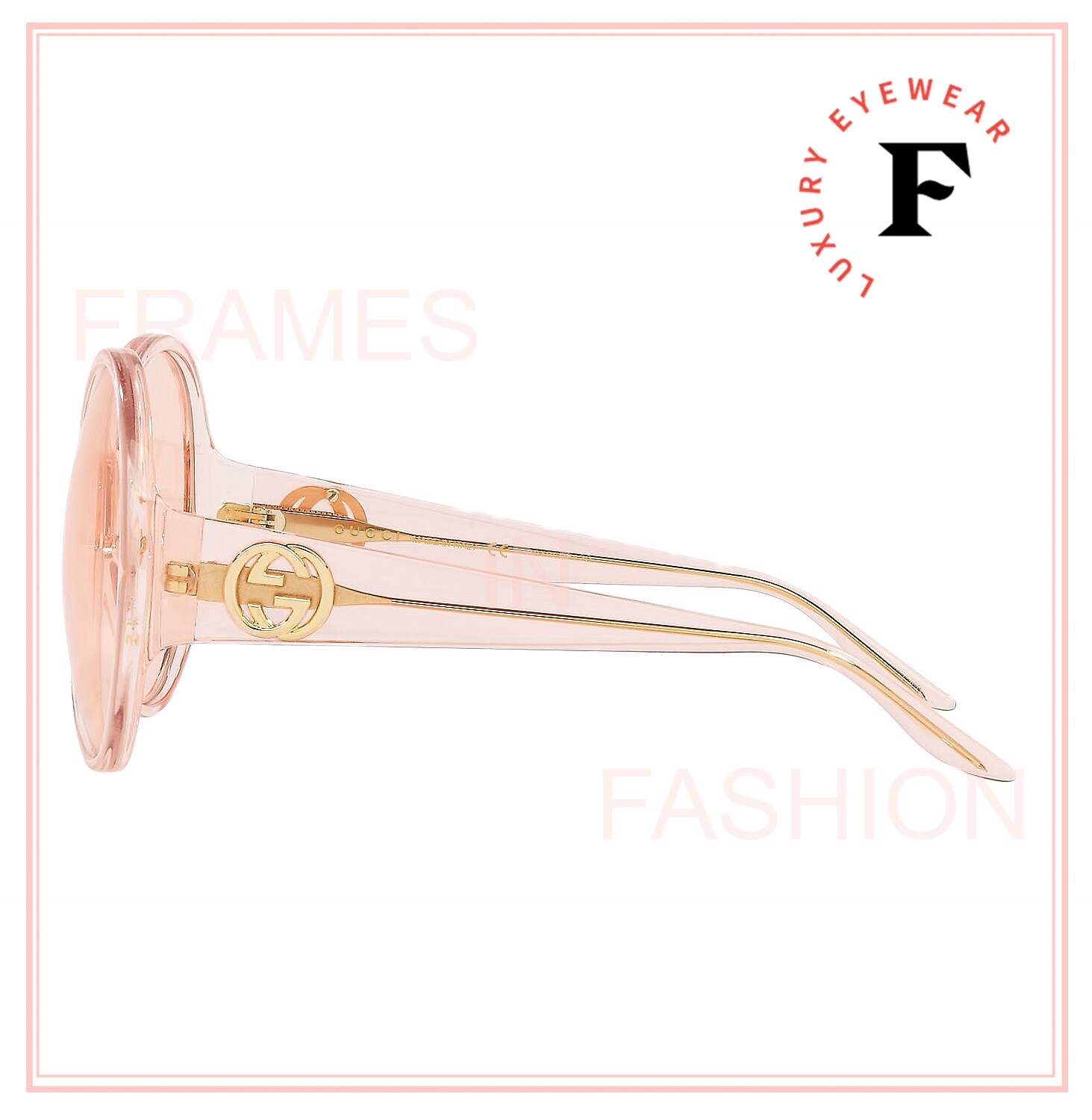 Pre-owned Gucci 0965 Light Peach 003 Logo Summer Oversized Sunglasses Gg0954s Authentic In Pink