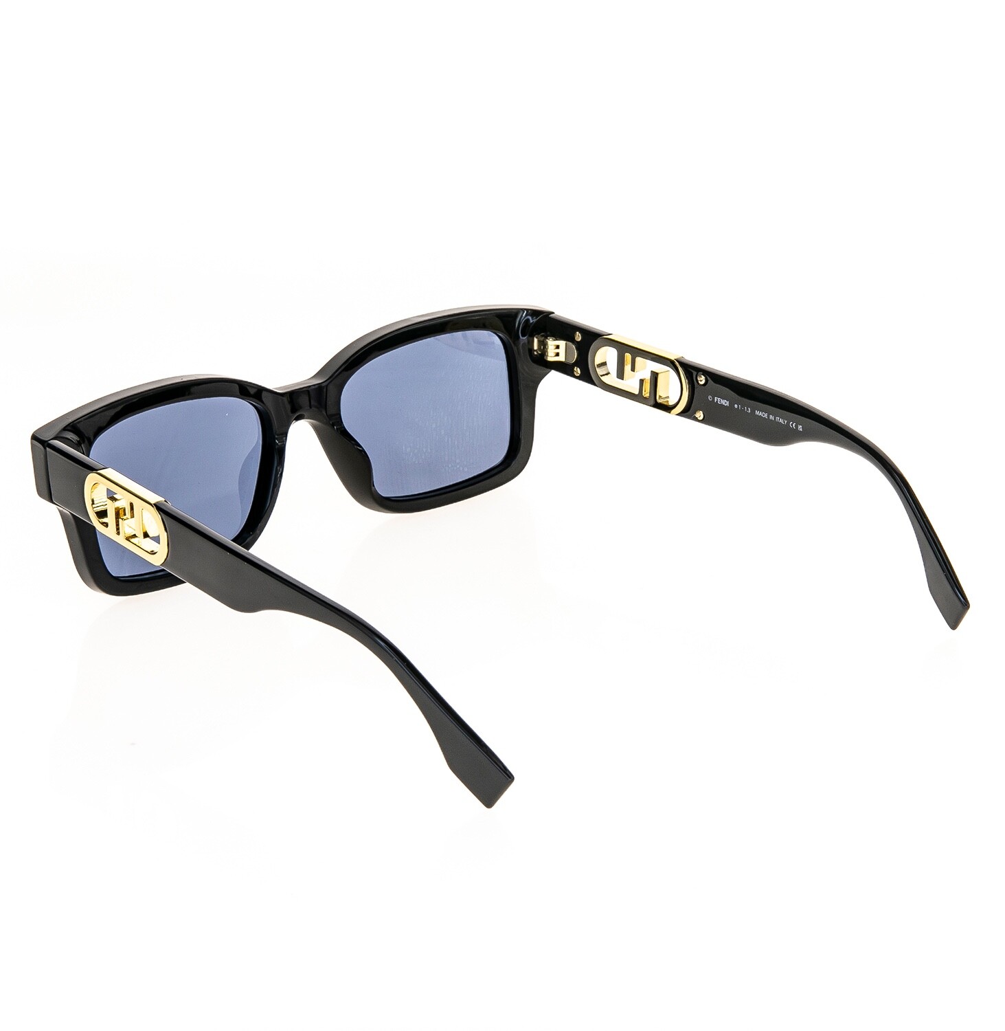 Pre-owned Fendi O'lock 40050 Black Blue Fashion Ff Lock Logo Unisex Sunglasses Fe40050i