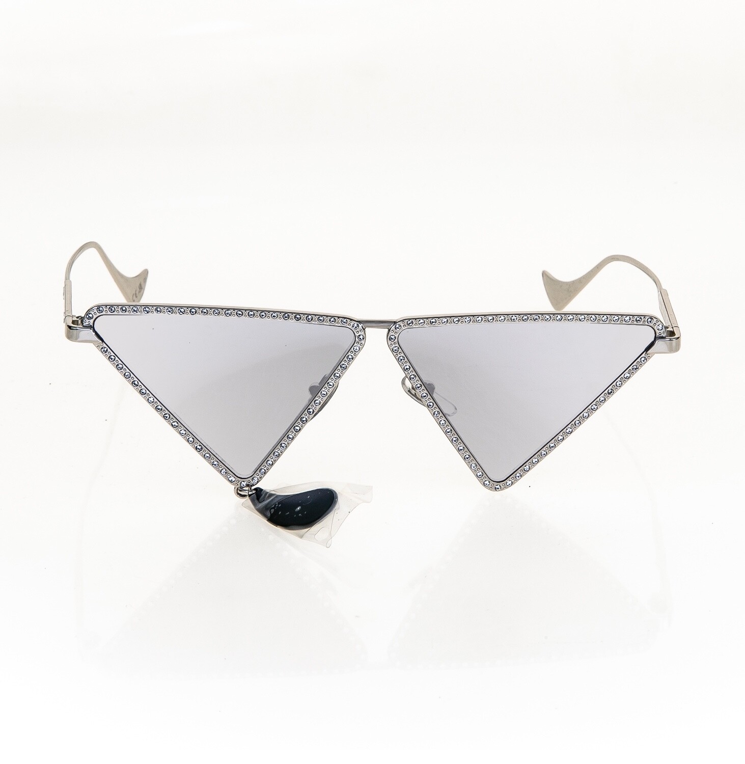 Pre-owned Gucci Hollywood Forever Love Parade Teardrop 1252 Silver Sunglasses Gg1252s 001