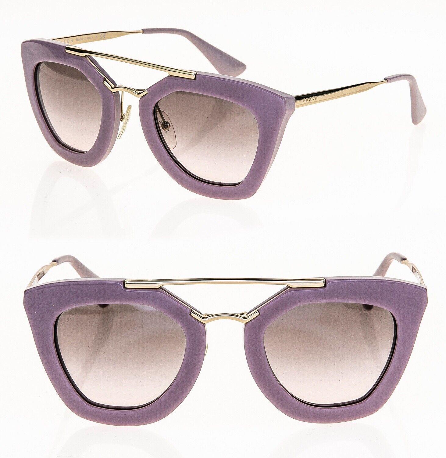 PRADA CINEMA Iconic Sunglasses 09Q Opal Pink Gold Aviator PRADA CINEMA Iconic Sunglasses 09Q Opal Pink Gold Aviator