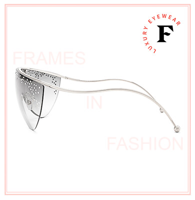 Pre-owned Givenchy Ariana 7152 Silver Mirror Crystal Mask Runway Unisex Gv7152s Sunglasses In Hkt2y