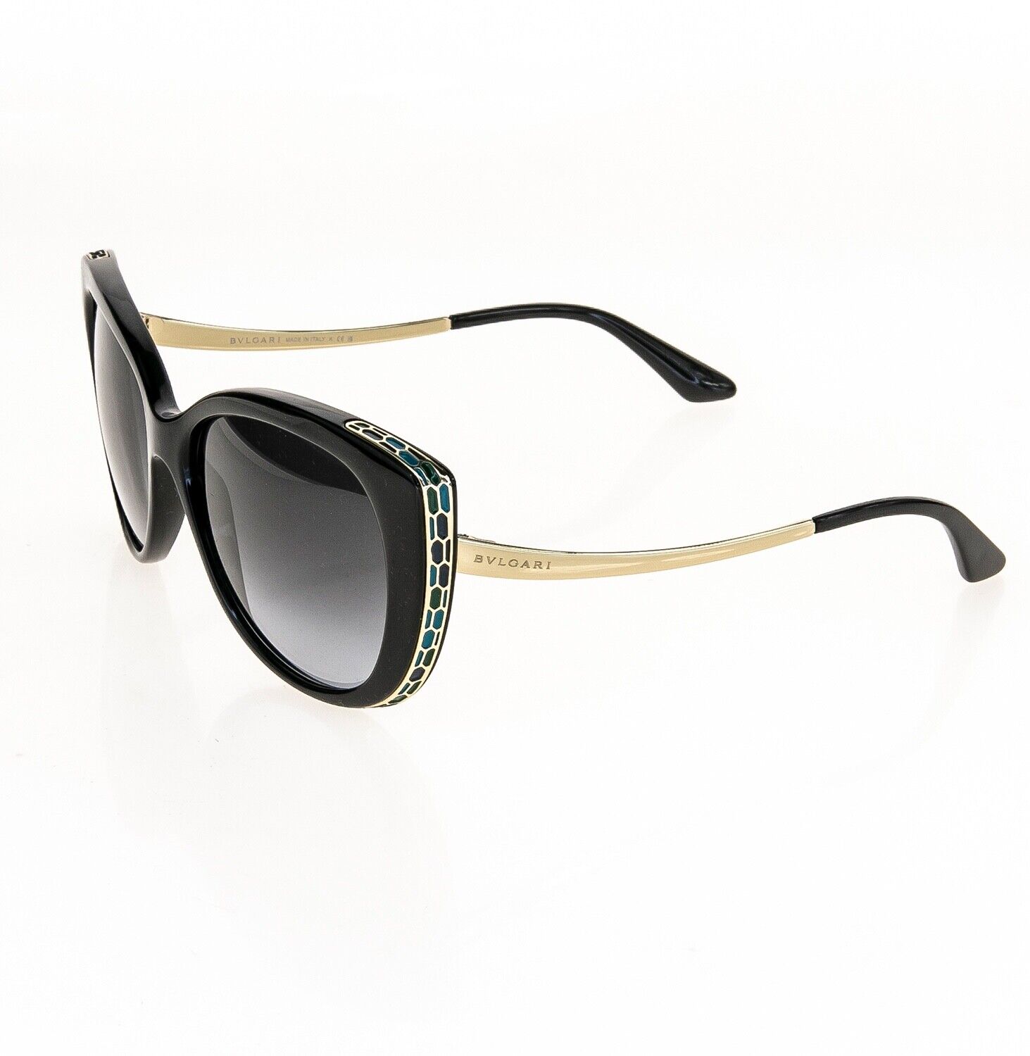 Pre-owned Bvlgari Serpenti Bv8178 Black Gold Snake Scales Metal Sunglasses 8178 Authentic In Gray