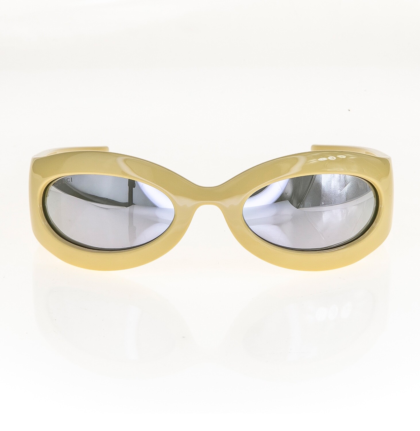 Pre-owned Gucci Love 11124765 Ivory Silver Wrap Ninja Unisex Mirror Sunglasses Gg1247s 004