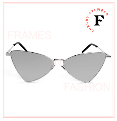 Pre-owned Saint Laurent Jerry Ysl 303 003 Silver Black Mirrored Angular Sunglasses Sl303